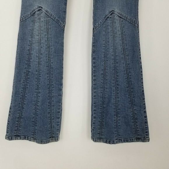 Flare Denim Jeans Hippie Zip Front - Picture 3 of 8
